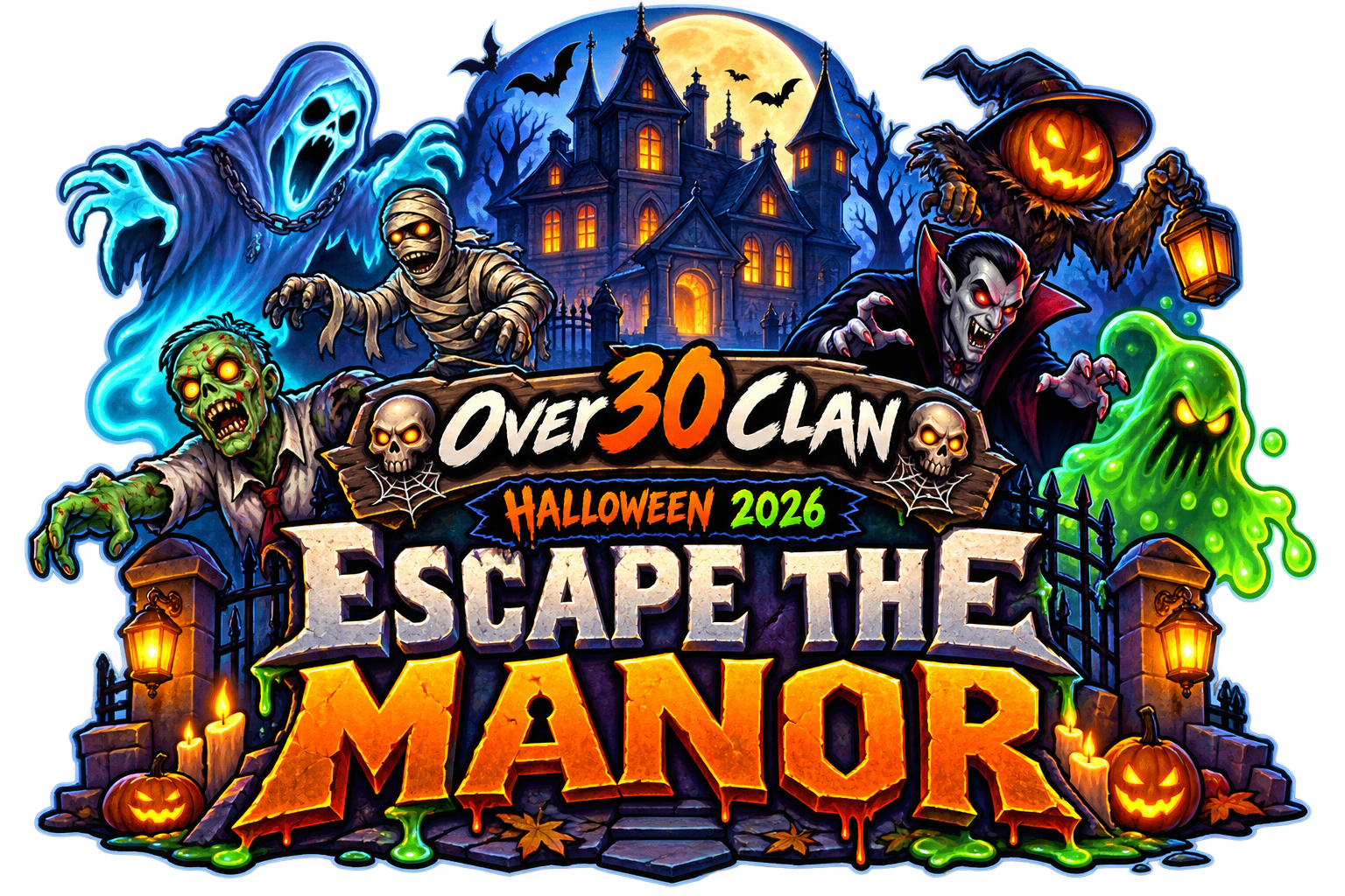 Over 30 Clan — Halloween 2026 — Escape the Manor